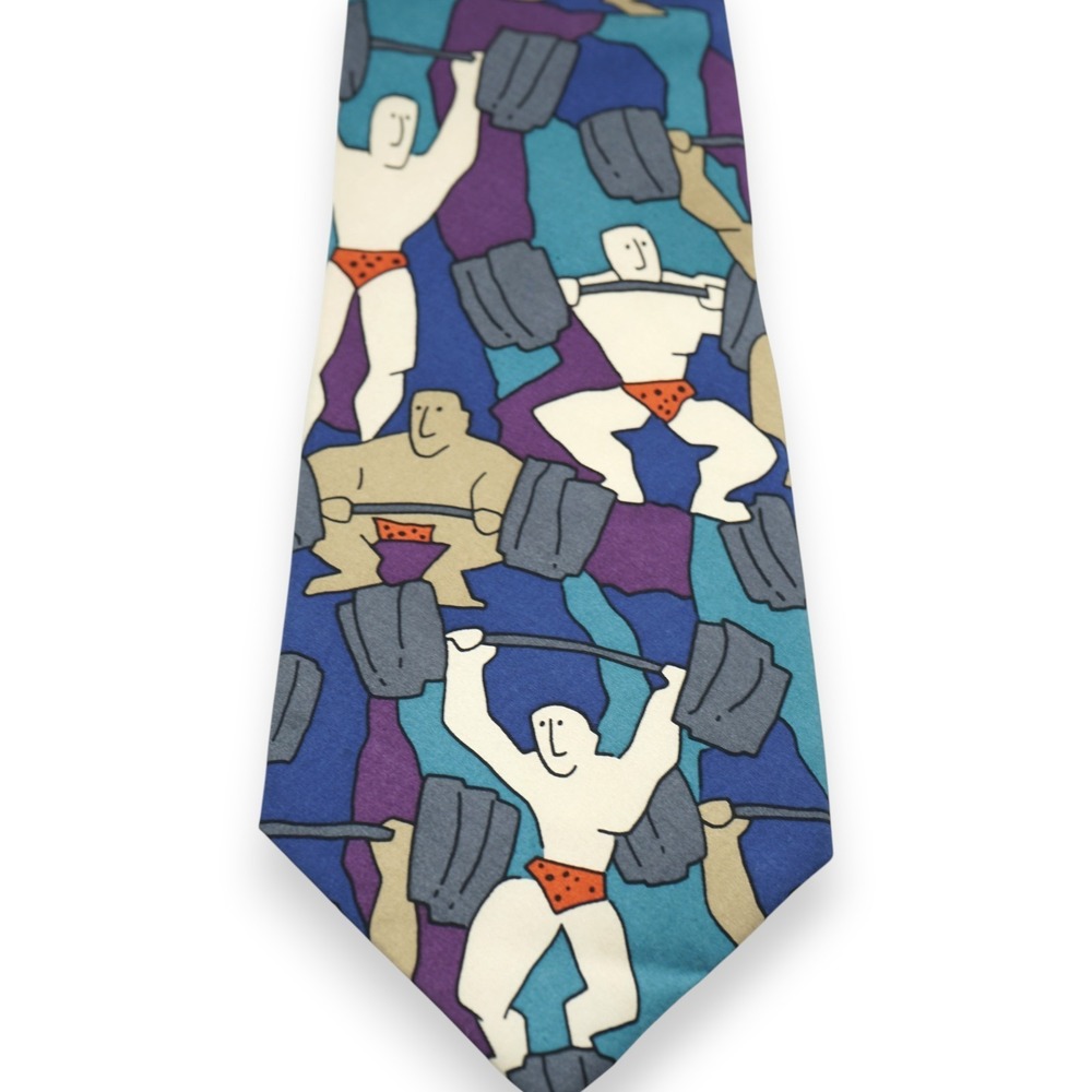 NWT THE BEATLES Men's Silk Necktie Designer "CARRY THAT WEIGHT" Teal/Ivory Rare